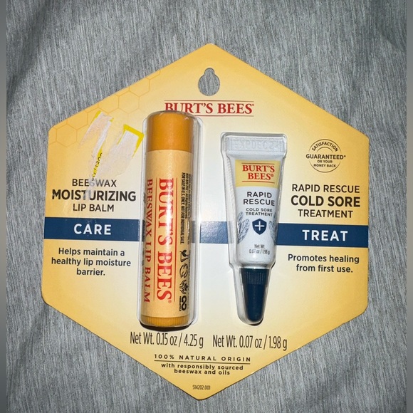 NIP Burt's Bees Rapid Rescue Cold Sore Treatment & Original Beeswax Lip Balm Set - Picture 3 of 3